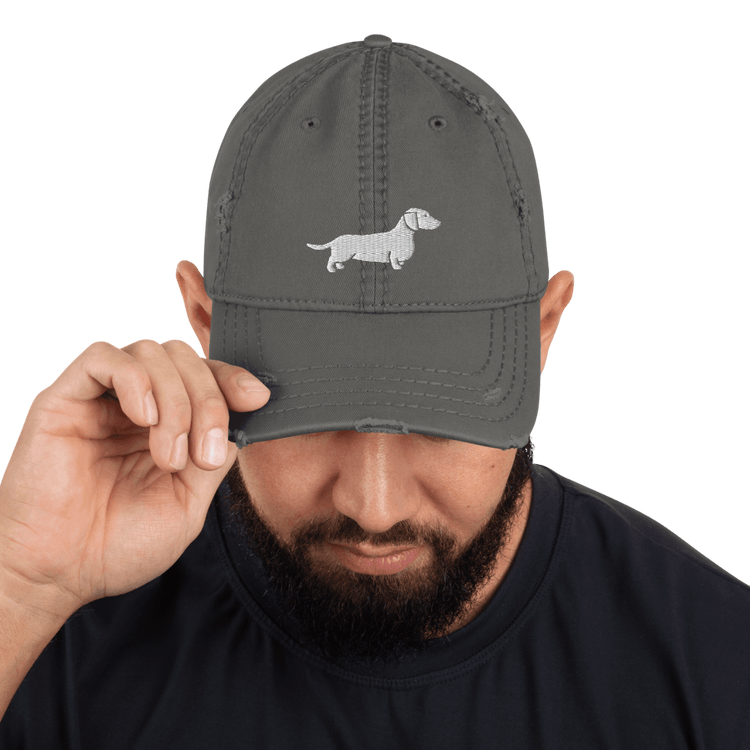 White Doxie Distressed Ball Cap - B.T. Polcari