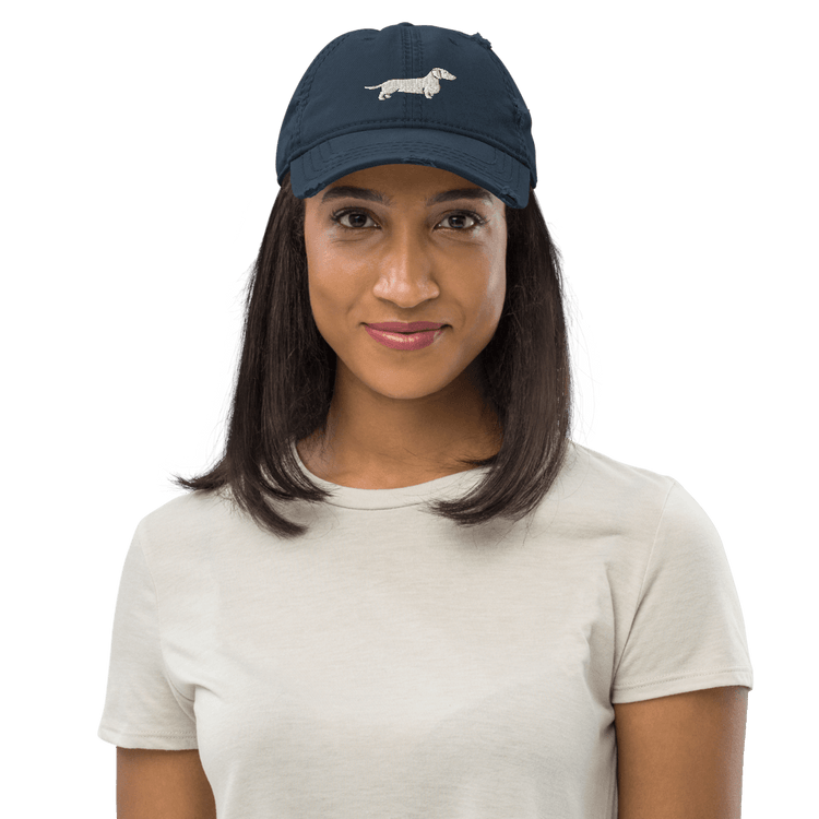 White Doxie Distressed Ball Cap - B.T. Polcari