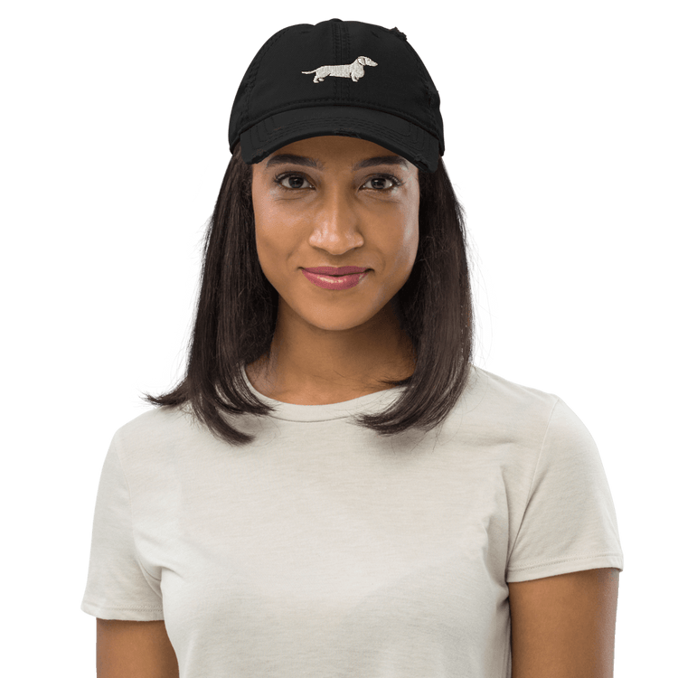 White Doxie Distressed Ball Cap - B.T. Polcari