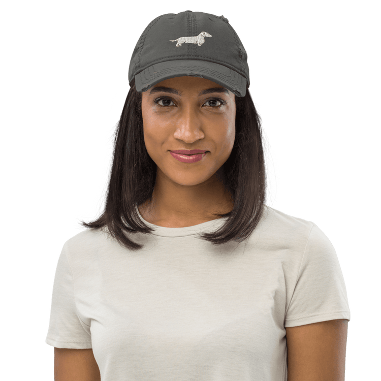 White Doxie Distressed Ball Cap - B.T. Polcari